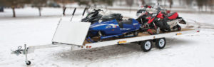 Flatbed snowmobile trailer for sale